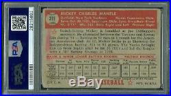 1952 Topps Baseball #311 Mickey Mantle Rookie Card Psa 2 Mk Hof