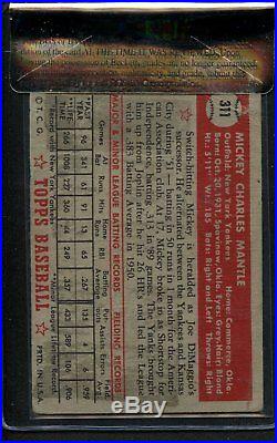 1952 Topps Baseball High #311 Mickey Mantle Rc Bvg 1.0 (sloth55)