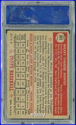 1952 Topps Baseball Mickey Mantle ROOKIE RC Card #311 PSA 2