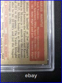 1952 Topps Baseball Mickey Mantle ROOKIE RC Card # 311 PSA 3 RECENTLY GRADED