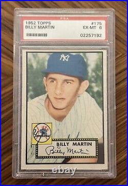 1952 Topps Billy Martin Rookie Psa 6 Ex-mt New York Yankees #175