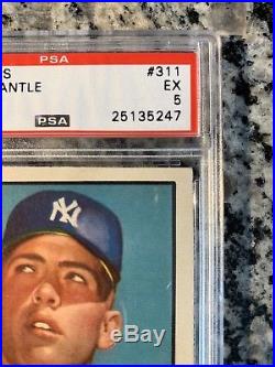 1952 Topps MICKEY MANTLE PSA 5 EX Rookie Rc #311 Amazing Color High End-PMJS