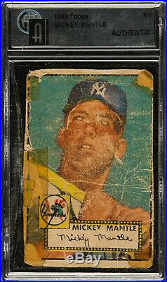 1952 Topps MICKEY MANTLE Rookie New York Yankees GAI Authentic