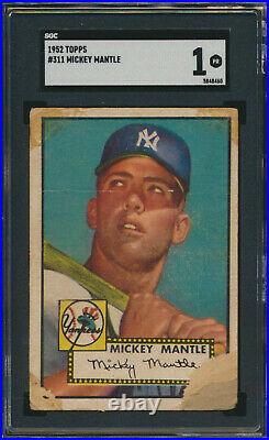 1952 Topps MICKEY MANTLE Rookie New York Yankees SGC 1