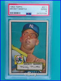 1952 Topps Mickey Mantle #311 PSA 2 Beautifully Centered