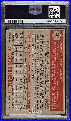 1952 Topps Mickey Mantle #311 PSA 2 STUNNING EYE APPEAL? INCREDIBLE CENTERING