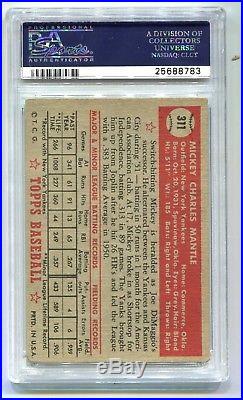 1952 Topps Mickey Mantle #311 PSA 3.5 VG+ RC Rookie (Centered Vibrant Colors)