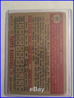1952 Topps Mickey Mantle #311 Rookie Card. Please read discription