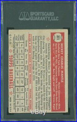 1952 Topps Mickey Mantle #311 SGC 3 VG Rookie RC-Best Investment of the Century