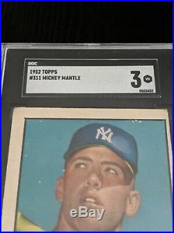 1952 Topps Mickey Mantle #311 SGC 3 VG Rookie RC-Best Investment of the Century