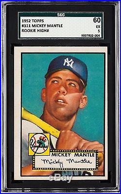 1952 Topps Mickey Mantle #311 SGC 60 EX 5 Wonderful Color