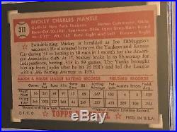 1952 Topps Mickey Mantle #311 SGC 60 EX 5 Wonderful Color