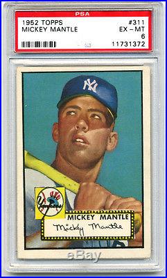 1952 Topps Mickey Mantle HOF Rookie # 311 PSA 6 EX-MT Simply Gorgeous