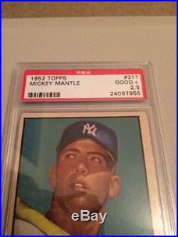 1952 Topps Mickey Mantle PSA 2.5 GOOD Rookie #311 Investment Grade! Yankees