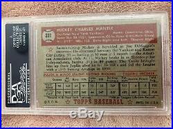 1952 Topps Mickey Mantle PSA 3 HOLY GRAIL