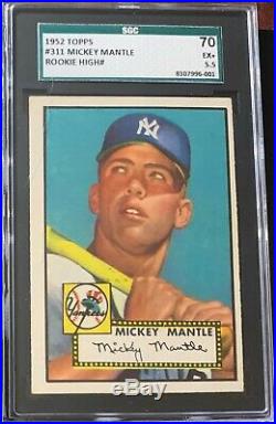1952 Topps Mickey Mantle Rookie #311 SGC 5.5 Gorgeous Card