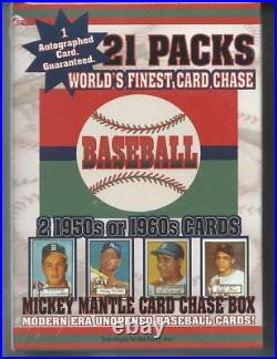 1952 Unopened Card Chase Box-21 Pack, + Auto + 2 Cards From The 1950/60's