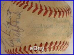 1953 NY Yankees WS Champ Team Signed Baseball Mantle PSA Berra Mize Rizzuto 1952