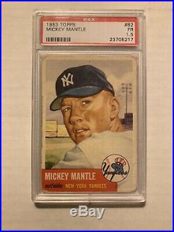 1953 Topps #82 Mickey Mantle PSA 1.5 (FR) HOF New York Yankees Well Centered