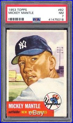 1953 Topps #82 Mickey Mantle PSA 7+ Sharp Corners & Perfect Color