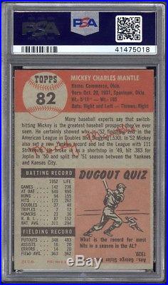 1953 Topps #82 Mickey Mantle PSA 7+ Sharp Corners & Perfect Color