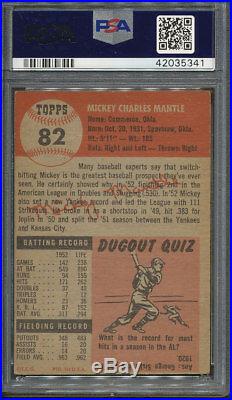 1953 Topps #82 Mickey Mantle PSA VG-EX 4 5341