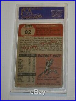 1953 Topps #82 Mickey Mantle Psa 2 Under Graded Awesome Color