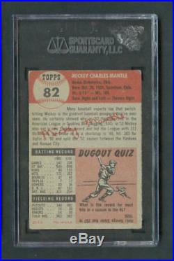 1953 Topps #82 Mickey Mantle SGC 4 Centered