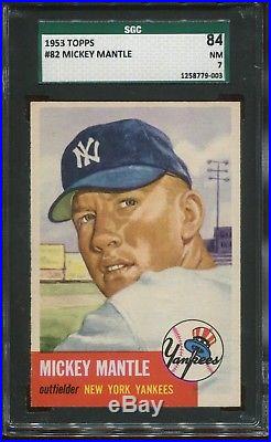 1953 Topps #82 Mickey Mantle SGC 84 (Psa 7) HOF Yankees