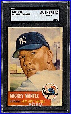 1953 Topps #82 Mickey Mantle SGC Authentic New York Yankees HOF Baseball Card