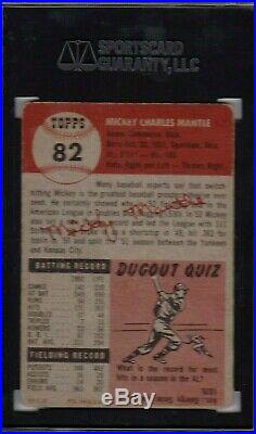 1953 Topps #82 Mickey Mantle Sgc 3 Vg New York Yankees