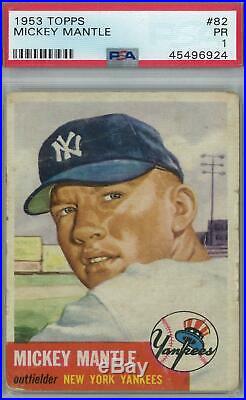 1953 Topps Baseball #82 Mickey Mantle PSA 1 (Poor) 6924
