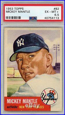 1953 Topps Baseball #82 Mickey Mantle PSA 6.5