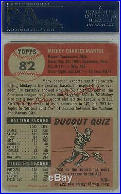 1953 Topps Baseball #82 Mickey Mantle PSA AUTH Altered 7754 (Reed Buy)