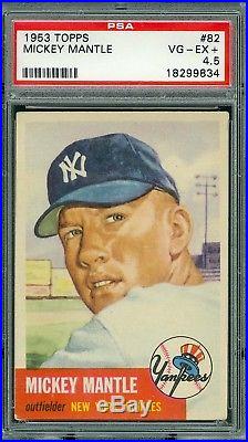 1953 Topps Baseball #82 Mickey Mantle Psa 4.5 Hof