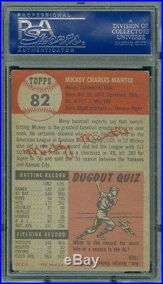 1953 Topps Baseball #82 Mickey Mantle Psa 4.5 Hof