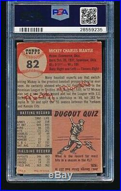 1953 Topps MICKEY MANTLE #82 PSA A