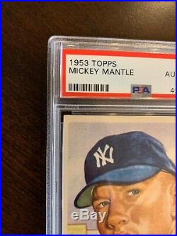 1953 Topps Mickey Mantle #82 No Creases Good Color Nice Card! PSA Authentic