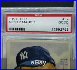 1953 Topps Mickey Mantle #82 PSA 2 + NICE Appeal, Looks Better