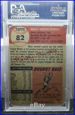 1953 Topps Mickey Mantle #82 PSA 2 + NICE Appeal, Looks Better