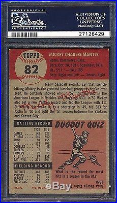1953 Topps Mickey Mantle #82 PSA 3 HIGH END