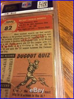 1953 Topps Mickey Mantle #82 PSA Graded Baseball Card