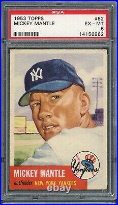 1953 Topps Mickey Mantle HOF New York Yankees Baseball Card #81 PSA 6 Centered