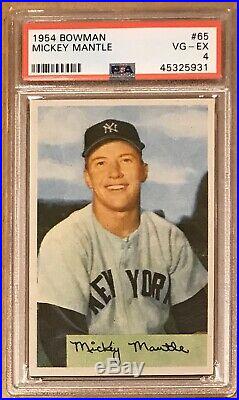 1954 Bowman MICKEY MANTLE # 65 PSA 4 NY Yankees Nice Centered Beautiful Card