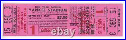 1954 New York Yankees Philadelphia Athletics Opening Day Full Ticket Bauer HR