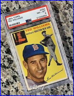 1954 Topps Ted Williams PSA 8 #250 Yellow Centered Eye Appeal-High End-PMJS