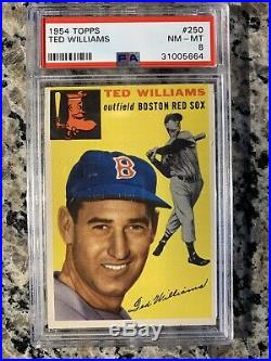1954 Topps Ted Williams PSA 8 #250 Yellow Centered Eye Appeal-High End-PMJS