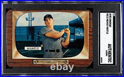1955 Bowman #202 Mickey Mantle SGC Authentic New York Yankees HOF Baseball Card