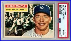 1956 Topps #135 Mickey Mantle Grey Back PSA 4 Nicely Centered