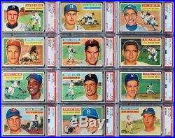 1956 Topps HOF Lot Mantle, Mays, Aaron, Clemente, Williams & All PSA 7 or 8